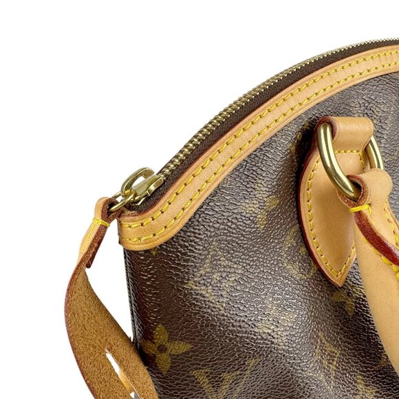 Auth LOUIS VUITTON Monogram Lockit Handbag Brown - Picture 6 of 14